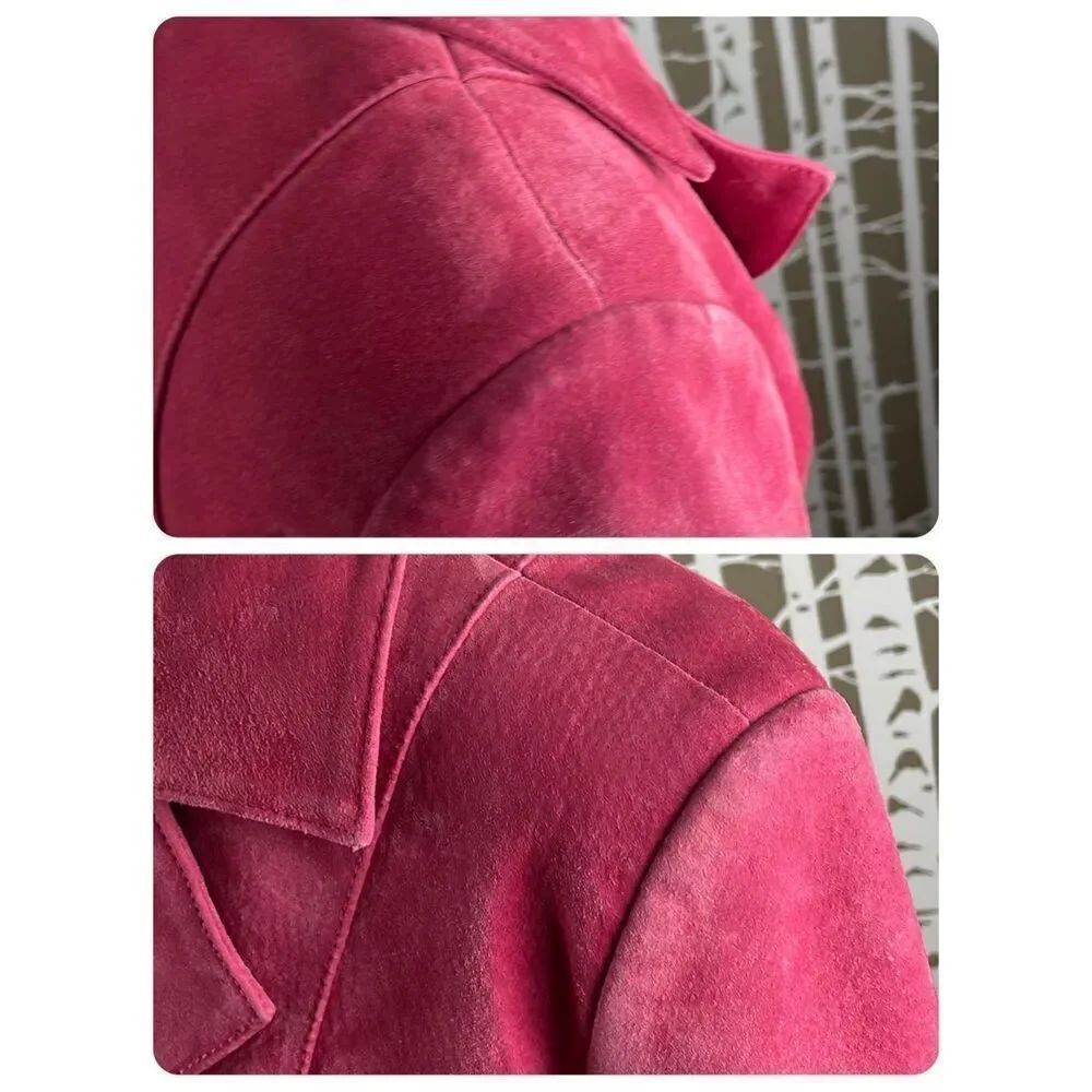 Dialogue Raspberry Pink Suede Blazer S - Picture 7 of 15